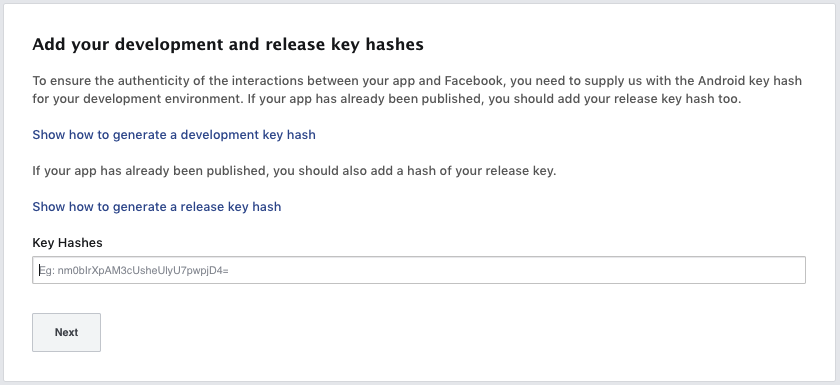Generate Key Hash For Facebook Android